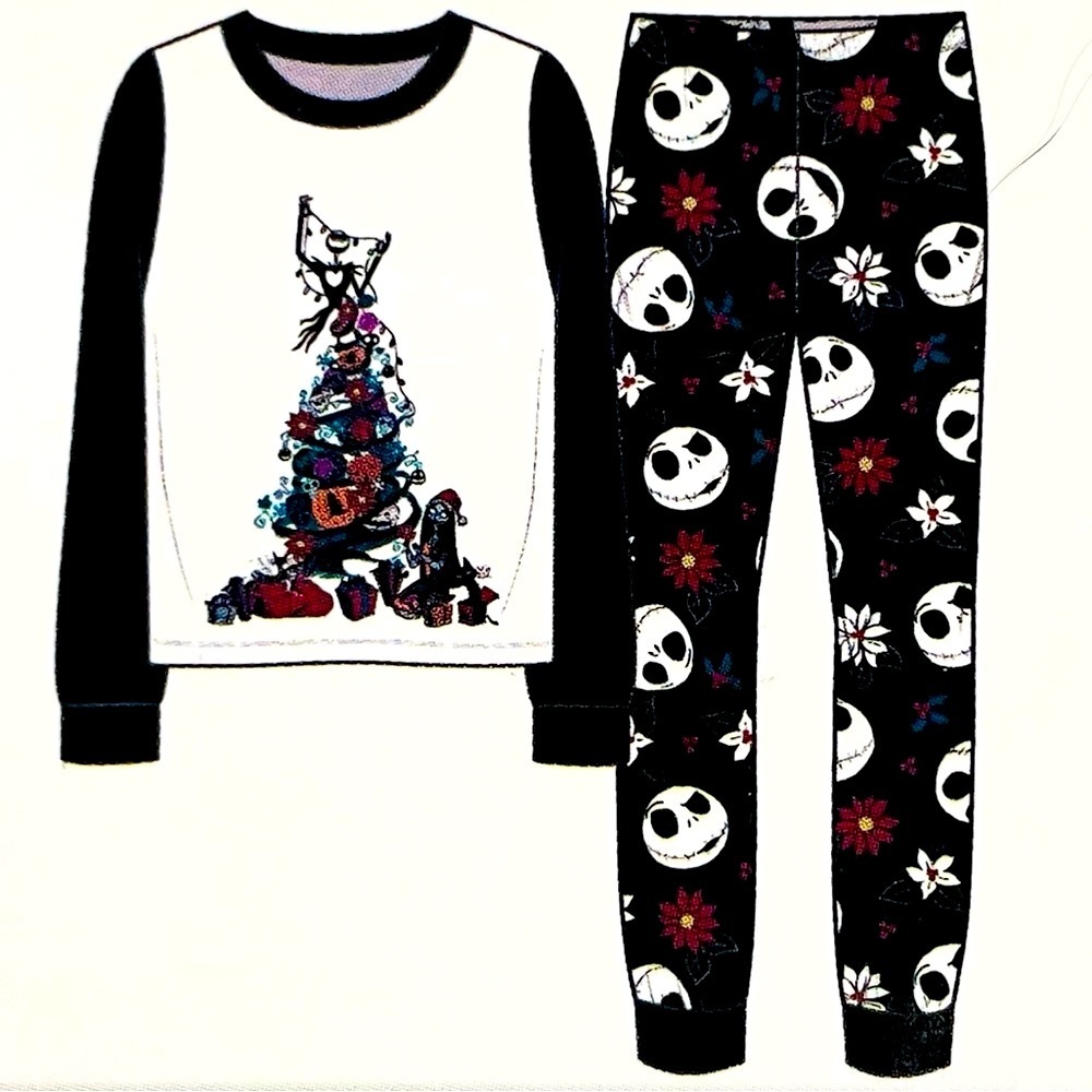New The Nightmare Before Christmas Pajamas Womens Large Jack Skellington Fleece